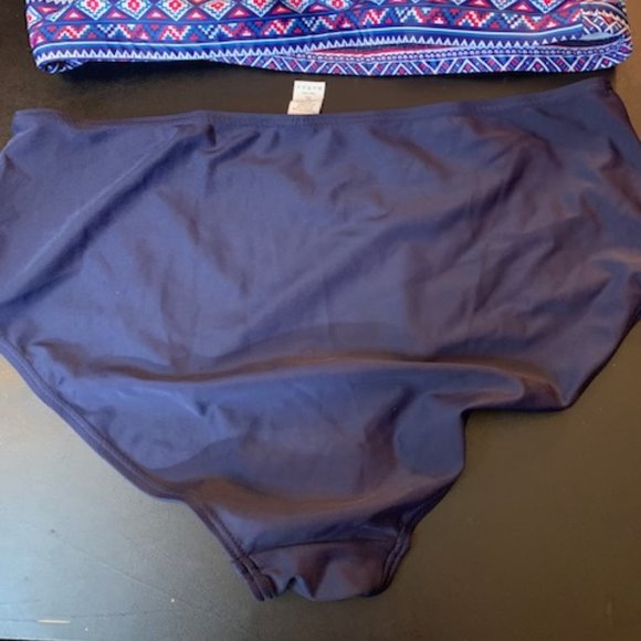 Charm Leaks Women's Blue Tribal Pattern Top, Blue Bottoms Bikini XL NWT - Picture 6 of 10